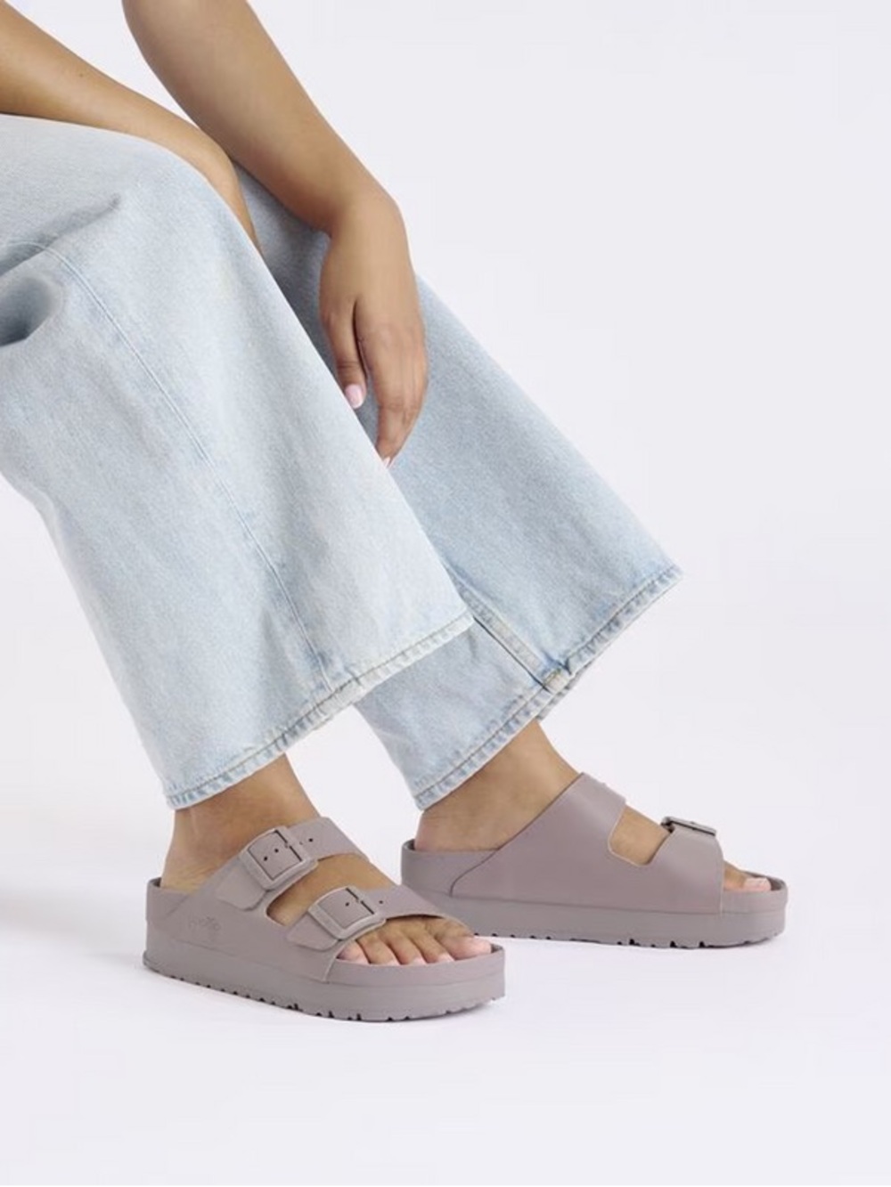 PAPILLIO BIRKENSTOCK ARIZONA FLEX PLATFORM SANDALS IN FADED PURPLE 38 7